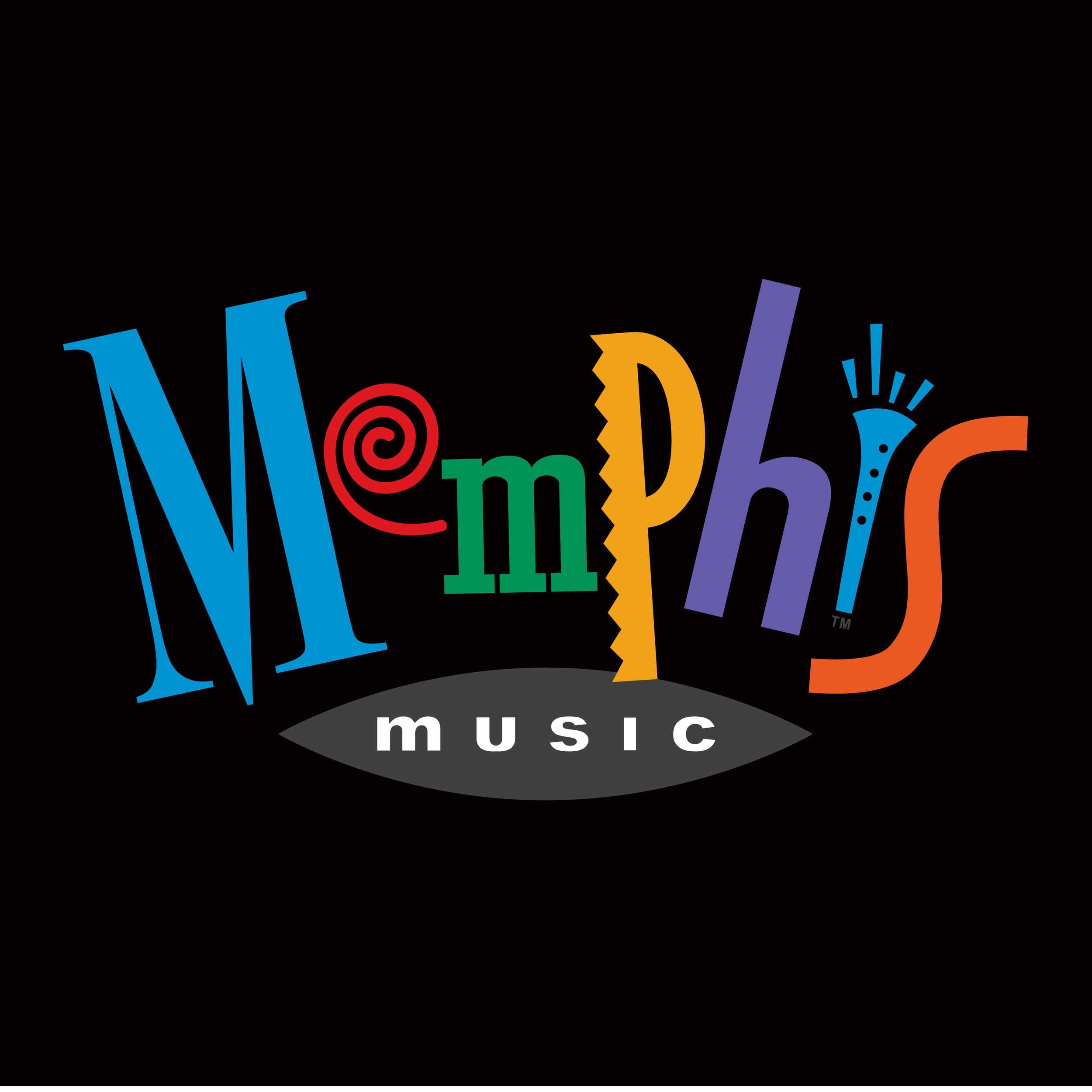  Memphis Music logo  Branding creative and design by Chuck Mitchell  Memphis Music Store  Beale Street Memphis, Tennessee 