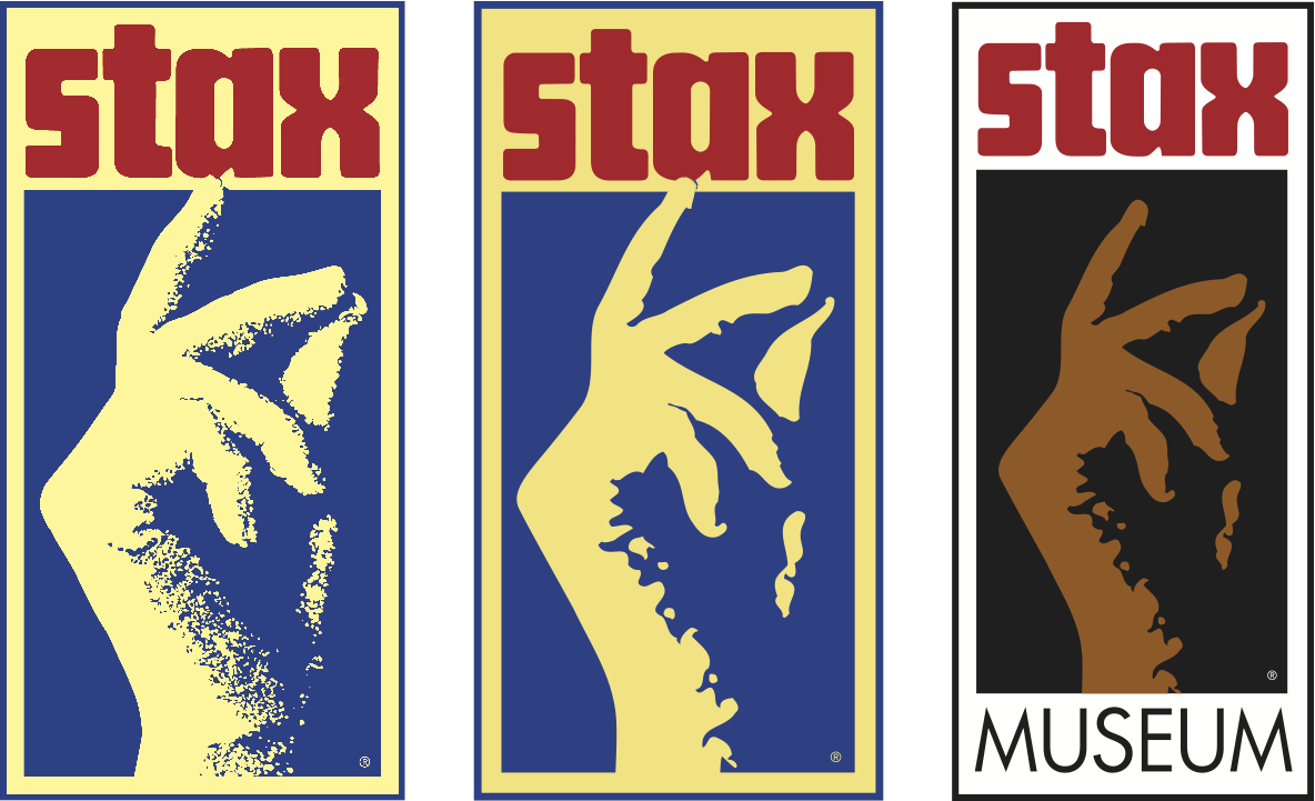  Original STAX "Snap" logo (left) developed in part by Larry Shaw  Updated branding creative and design by Chuck Mitchell (middle and right)  The Stax and Snapping Fingers design are ® trademarks of Stax Records, a division of Concord 