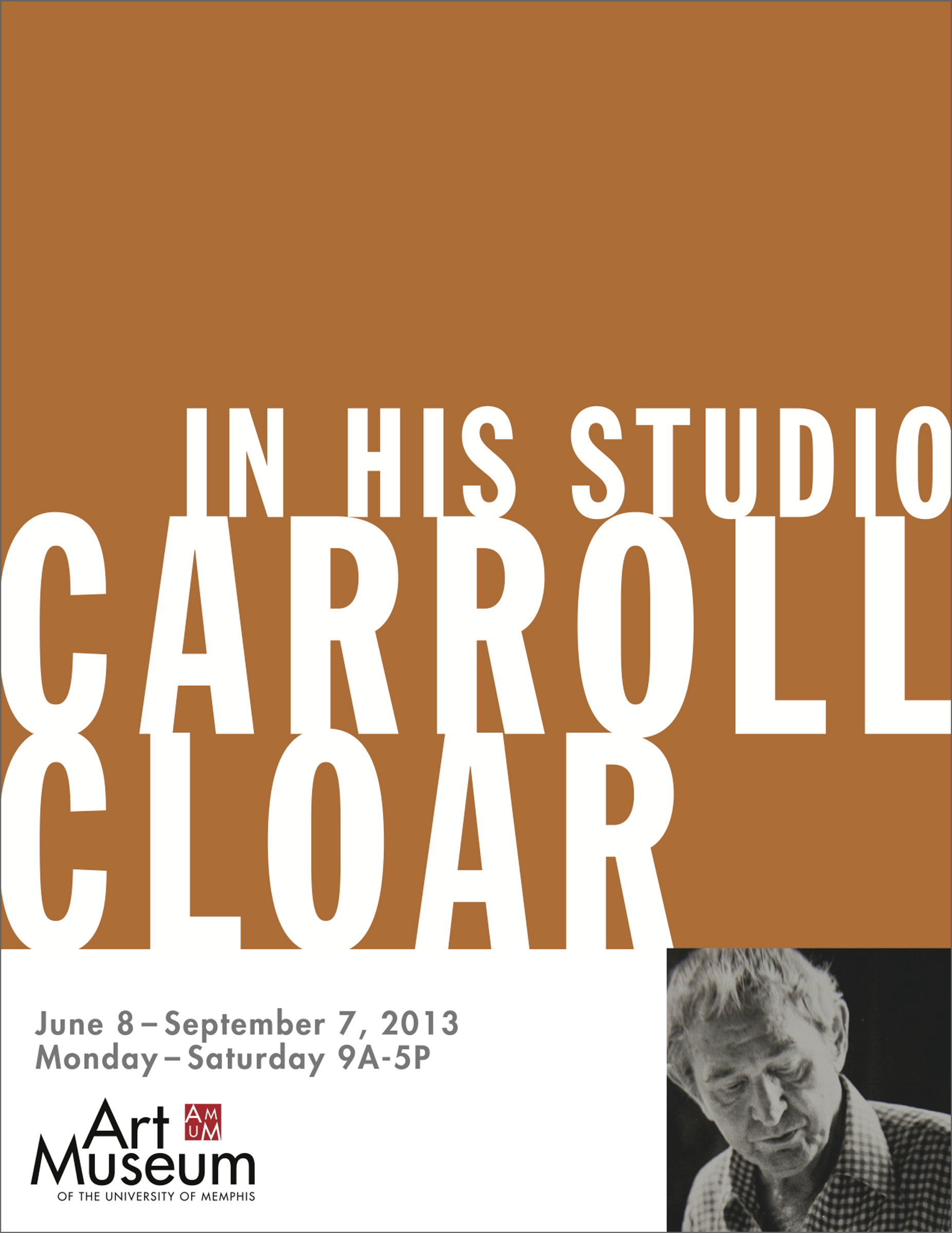  Carroll Cloar in His Studio  Exhibition exterior banner design  Creative direction and design by Chuck Mitchell  AMUM, Art Museum of the University of Memphis 