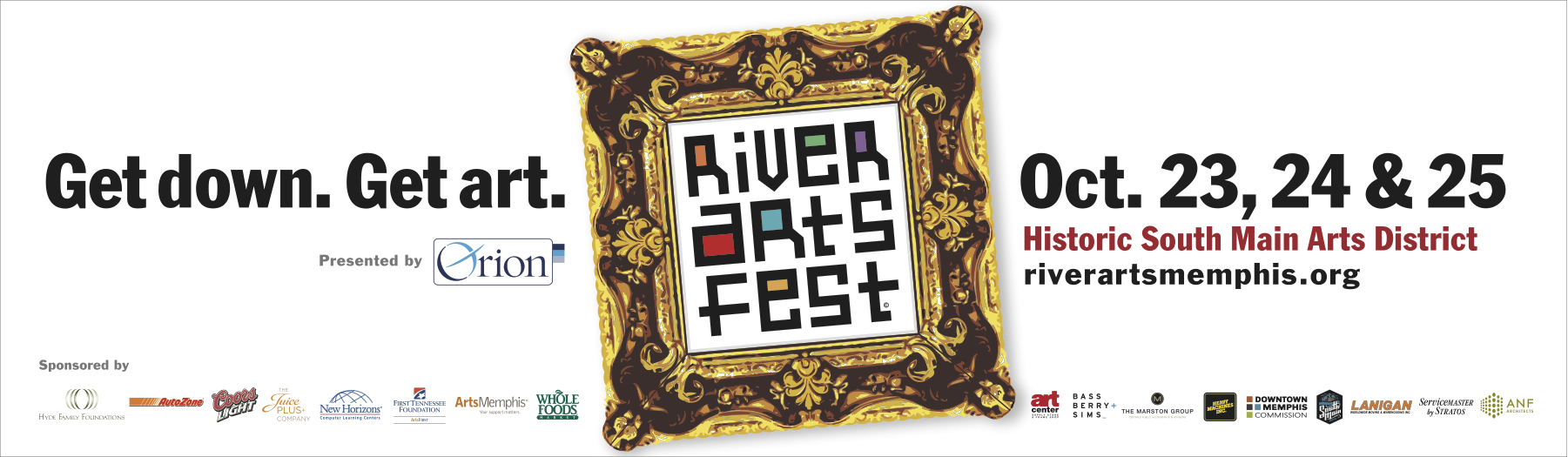  RiverArtsFest Memphis outdoor board  Branding creative and design by Chuck Mitchell  Pro bono work developed for RiverArtsFest, Inc. 