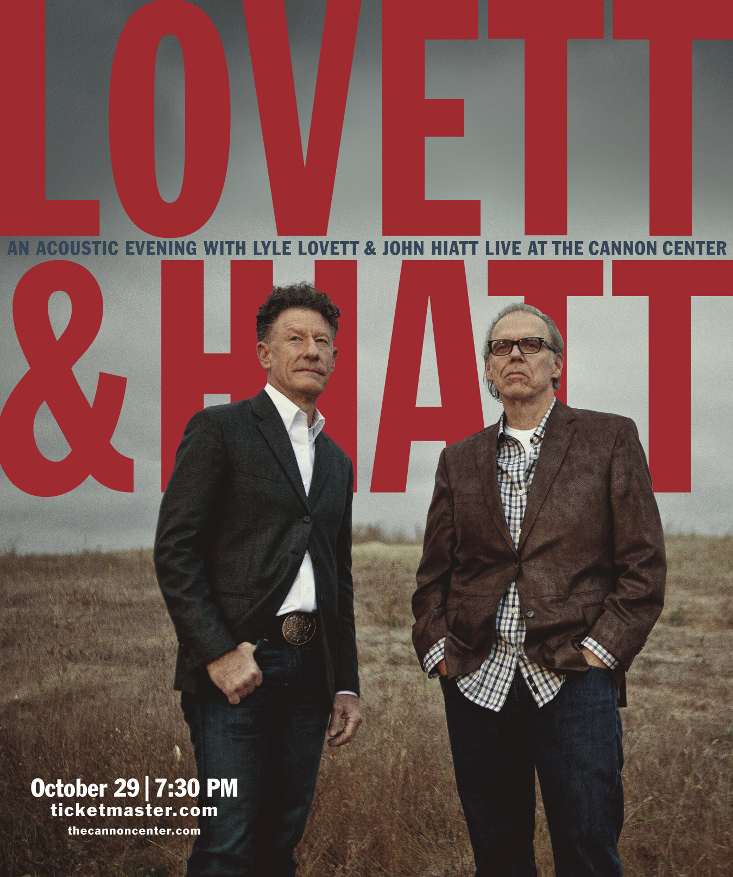  Lyle Lovett &amp; John Hyatt at the Cannon Center Memphis  Full-page print ad  Design and creative by Chuck Mitchell  Photograph © Michael Wilson 