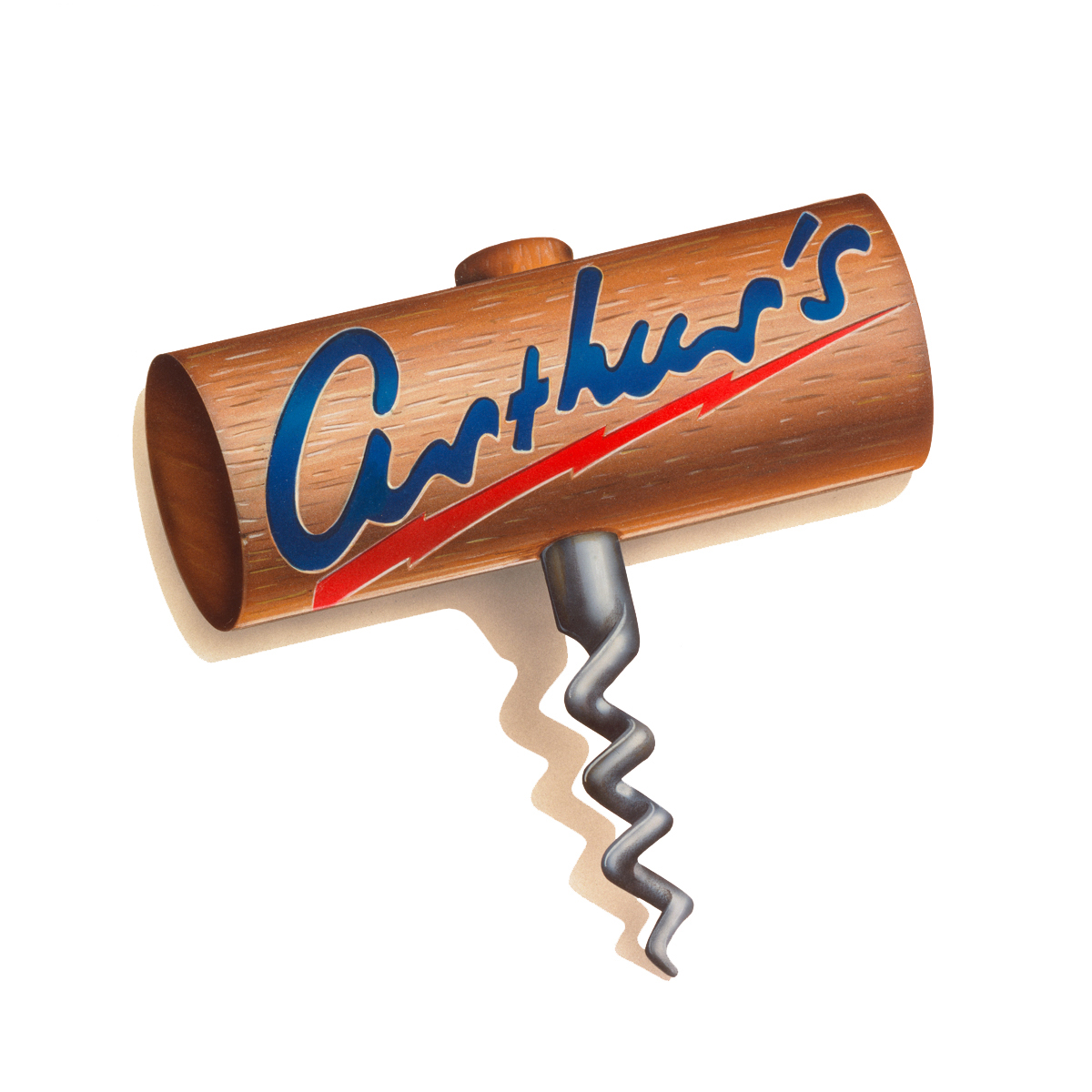  Arthur’s Corkscrew logo  Branding creative and design by Chuck Mitchell  Illustration by Curt Hall 