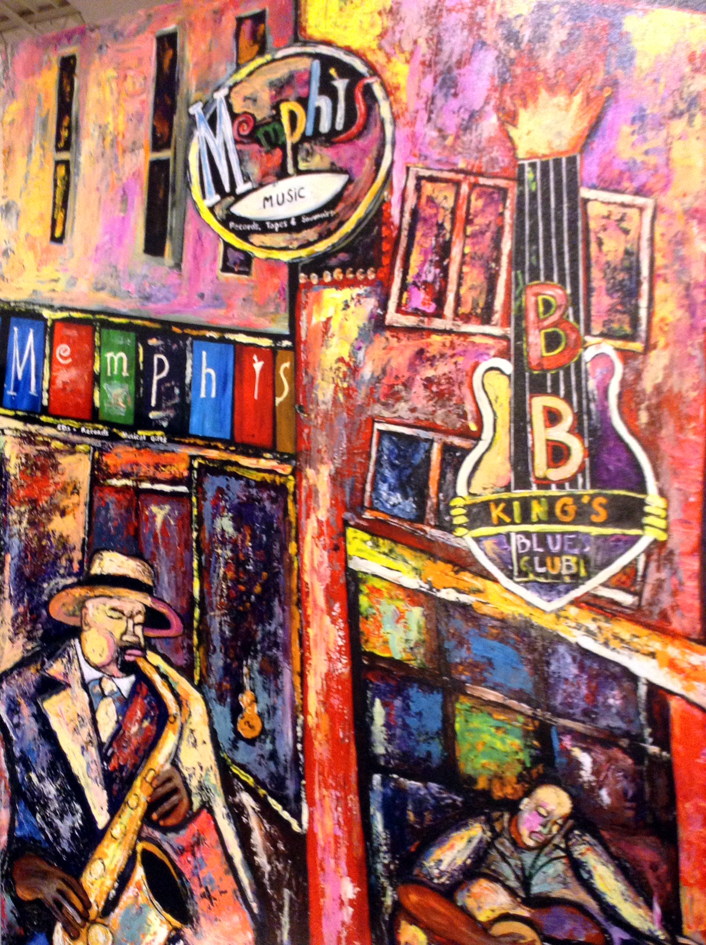  Painting © Kelvin Baldwin. Memphis, TN  Nice original interpretation of Memphis Music and BBK's 