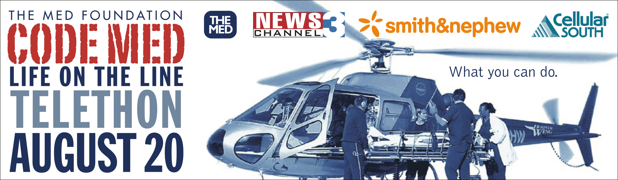  The MED, Regional Medical Center at Memphis outdoor board for “CODE MED Life on the Line” Telethon benefitting The MED  Naming, branding creative, design and copywriting by Chuck Mitchell  Now known as Regional One Medical Center  The MED logo by th