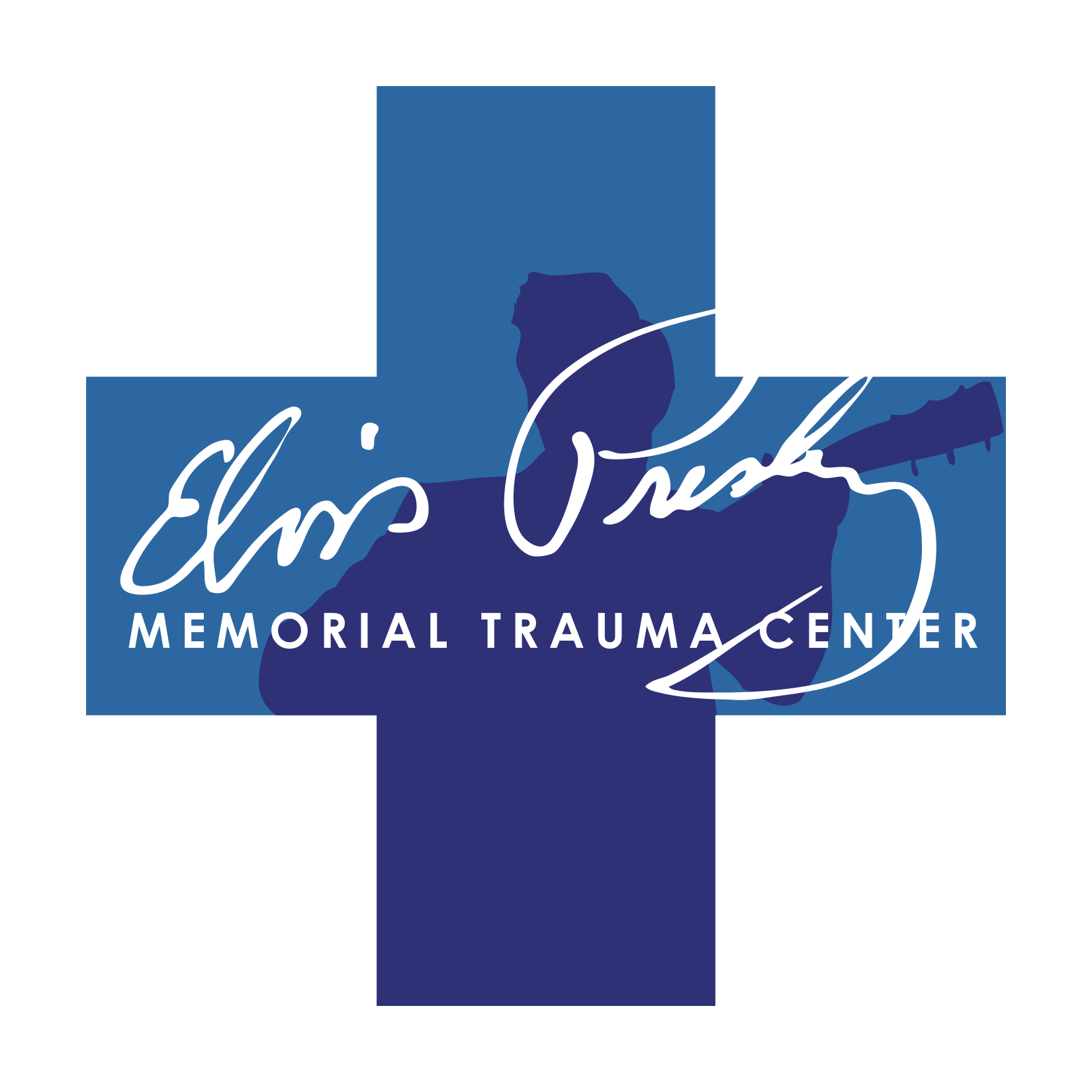  Elvis Presley Trauma Center brand and wearables logo  © EPE, Reg. U.S. Pat. &amp; TM Off.  Branding creative and design by Chuck Mitchell 
