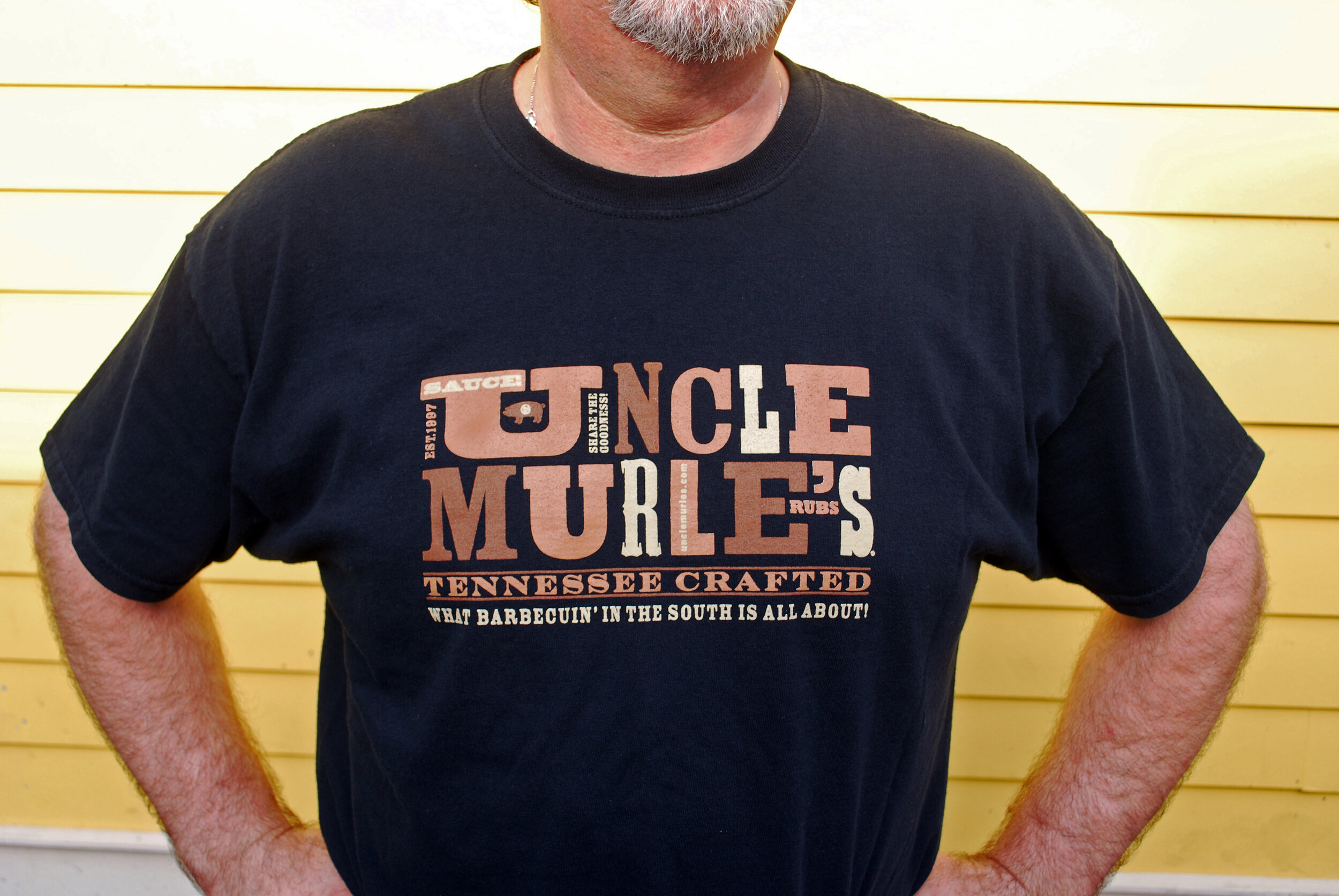 Uncle Murle’s BBQ team logo tee  Design by Chuck Mitchell 