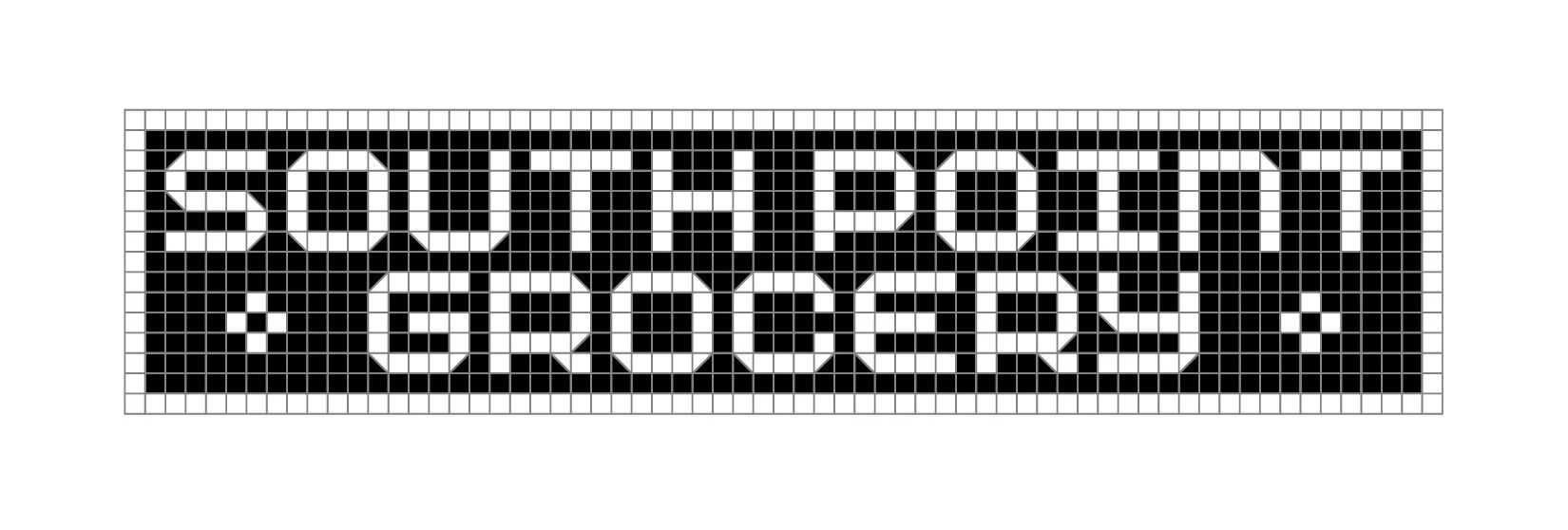  South Point Grocery  Downtown Memphis  "South Point Grocery" tile logo graphic 1  Branding creative and design by Chuck Mitchell   