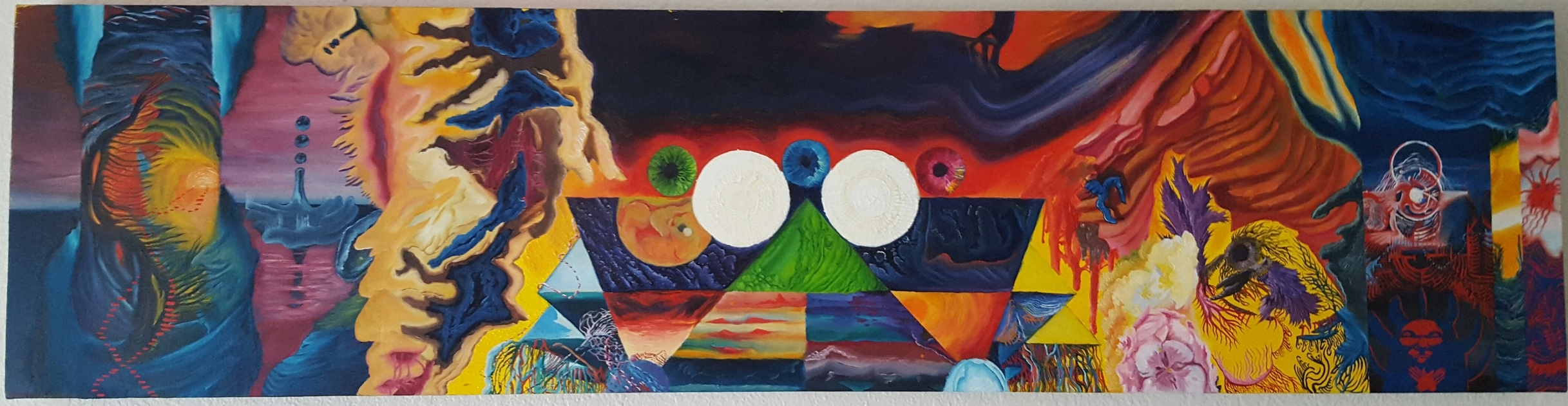 Pyramid of the Sun, oil on canvas, 12 x 40, 2015 [Sold]