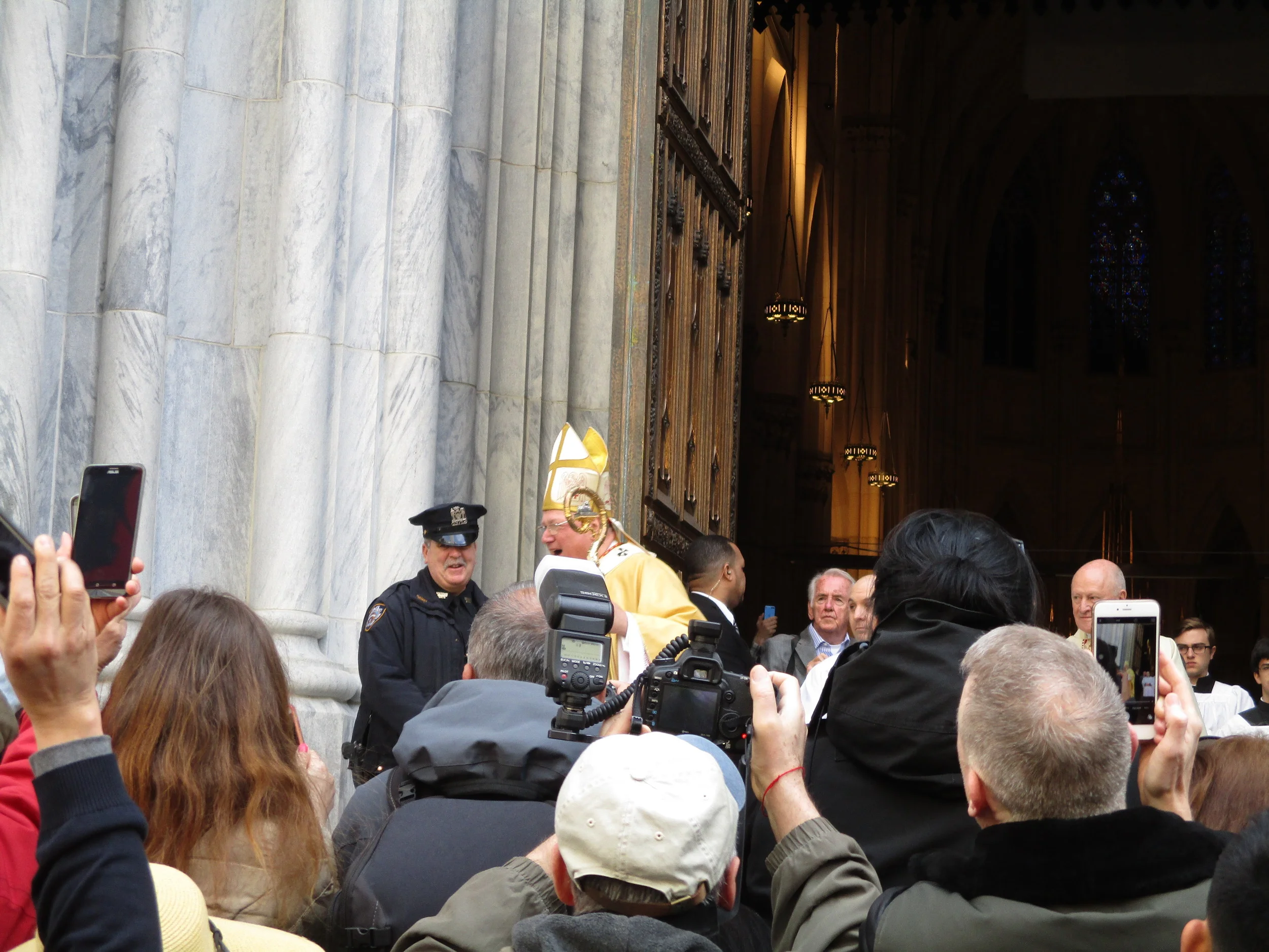 Most prominent, of course, would be His Eminence the Cardinal, briefly greeting the assembly after Mass at Saint Patrick's.