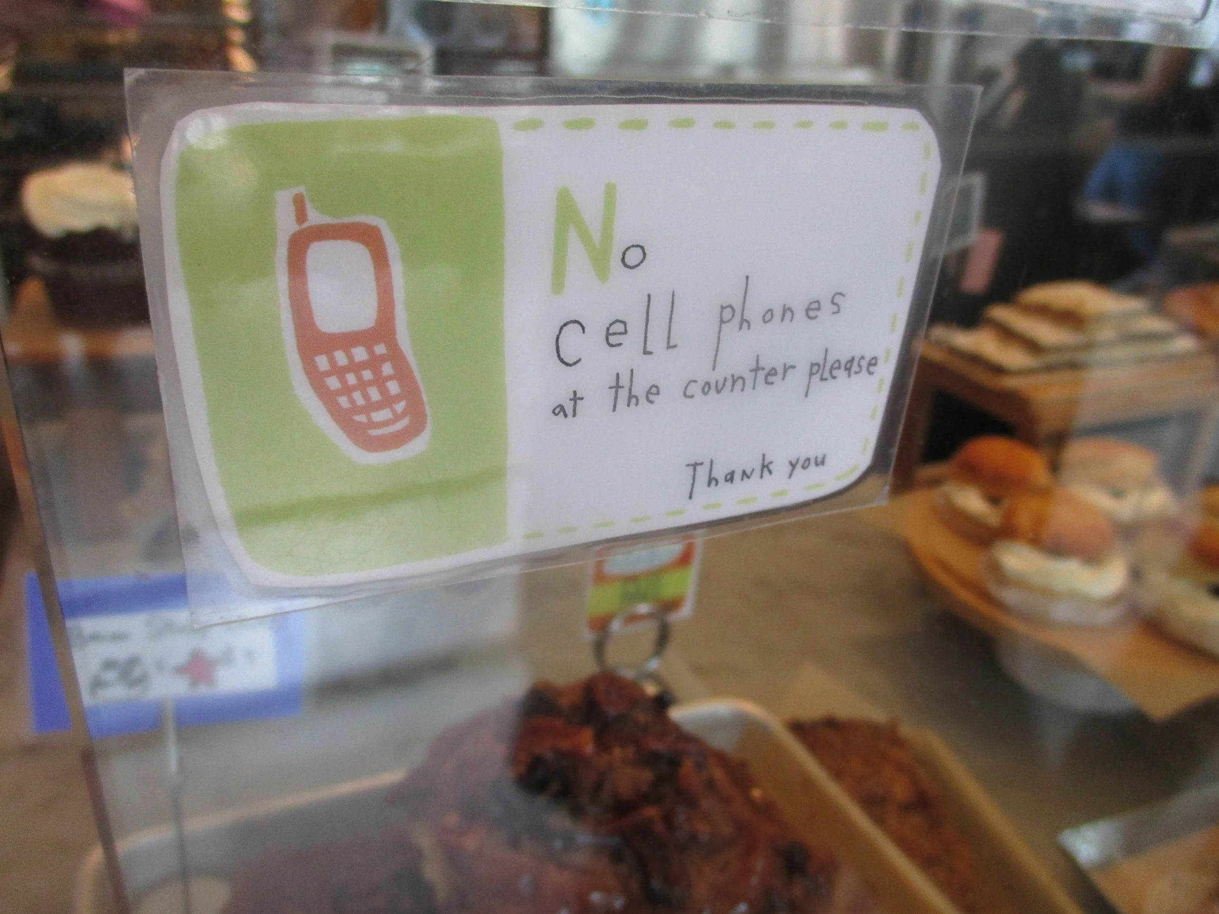 Unfortunately, the need for this instruction never seems to abate. Please, people,, show respect to those working behind the counter!