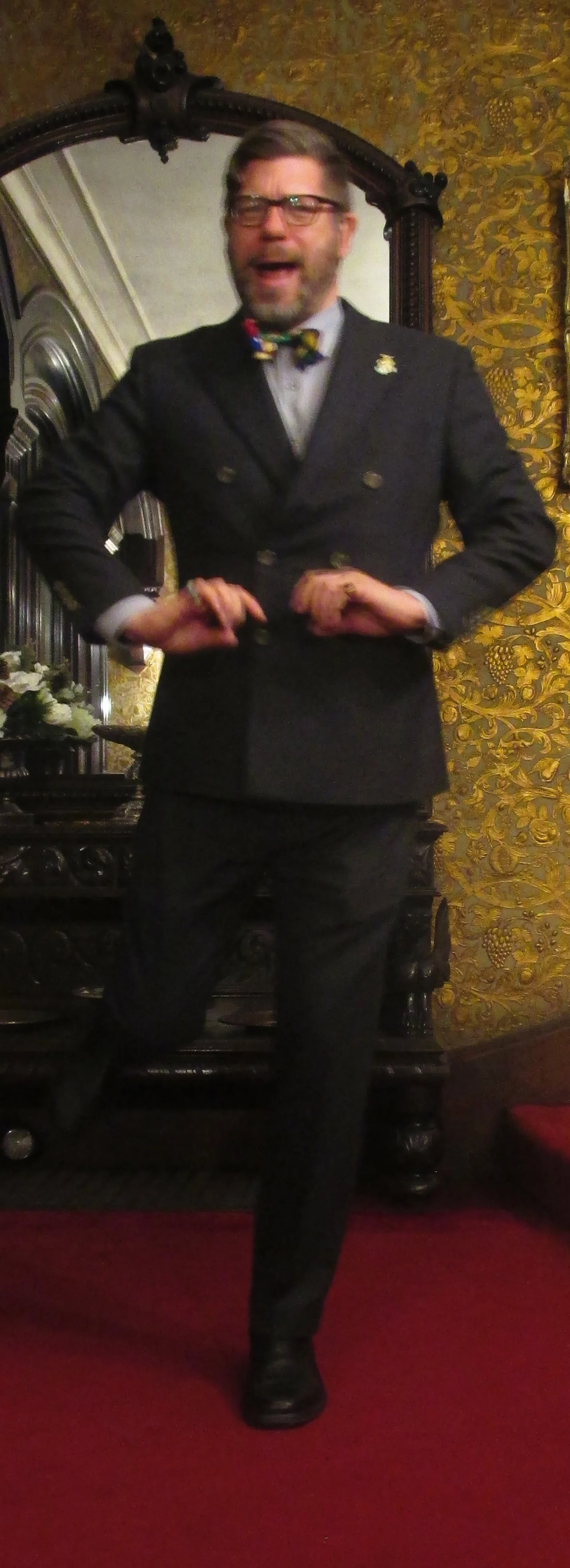 Etiquetteer cutting a rug at the Gibson House before the 2015 Repeal Day party.