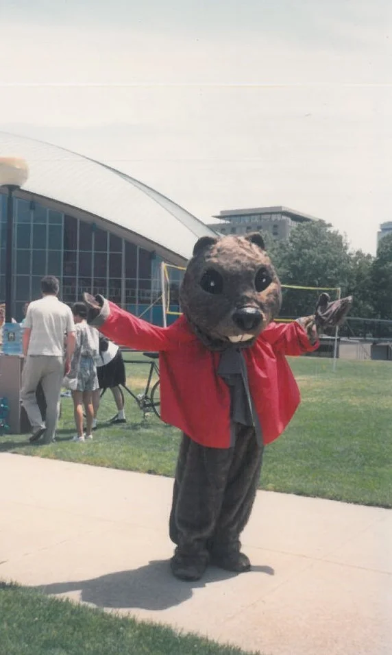 In the OLD Tim the Beaver costume during Reunions, 1991. Never again!