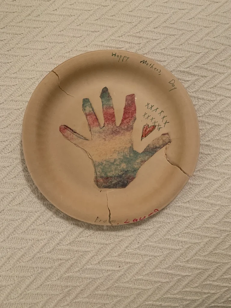 Laura’s rainbow hand. We tossed it.