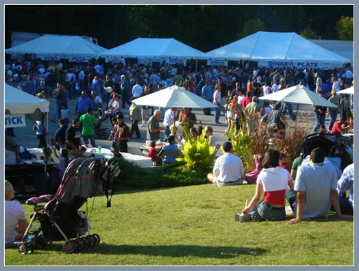 Visitors enjoying the food and sites at the Atlanta Greek Festival