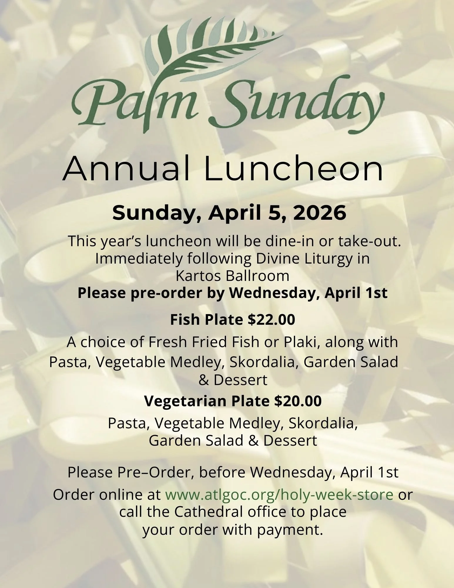 Annual Palm Sunday Luncheon