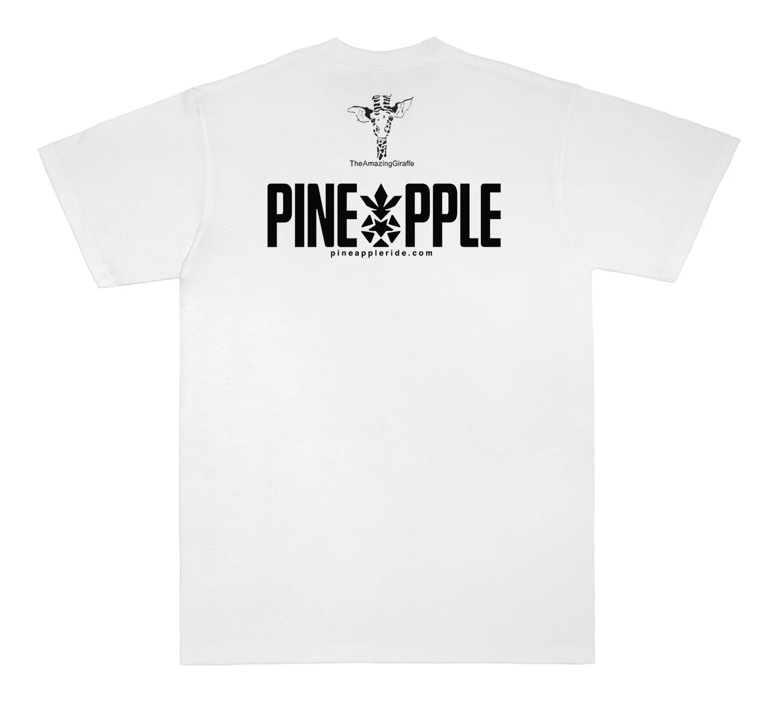 White Amazing Giraffe Pineapple Back Tshirt.jpg