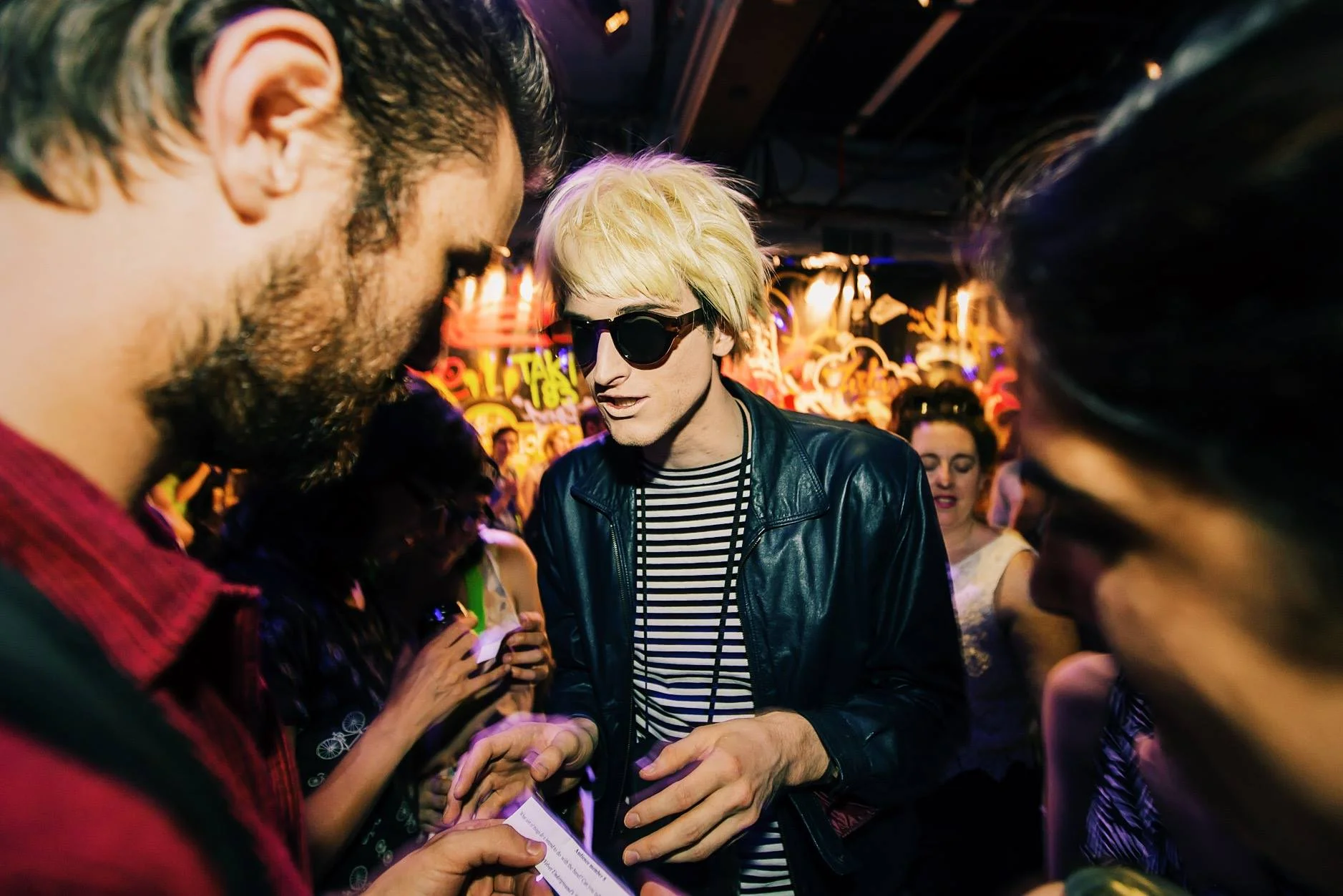 from night-of-performance during a DJ break / playing Andy Warhol / photo by Shun Takino