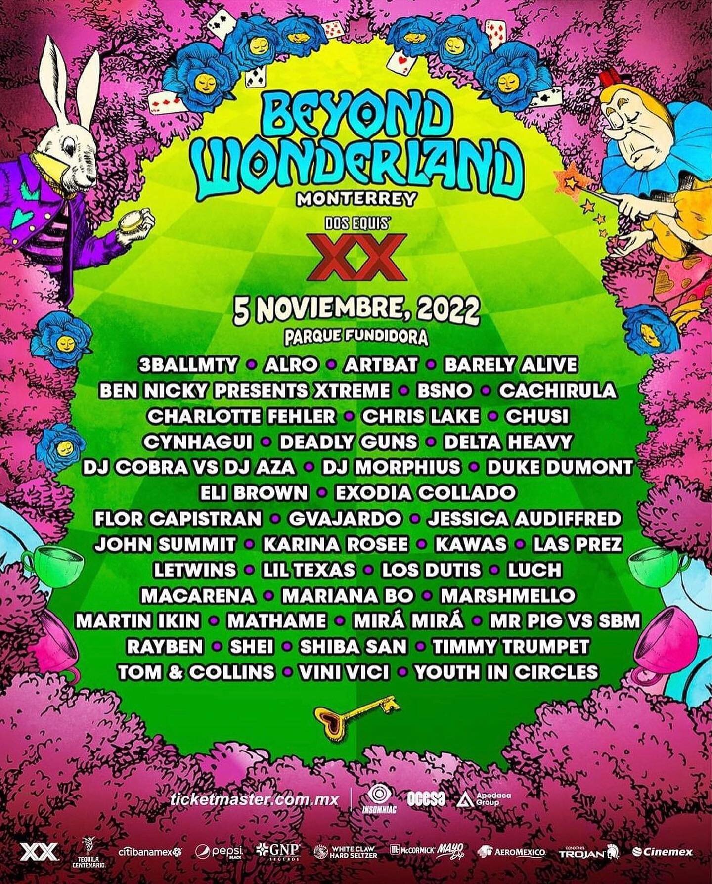 Beyond Wonderland Monterrey, Mexico this weekend! 

Find @jessica_audiffred and @youthincircles at the &lsquo;Mad Hatters Castle&rsquo; stage!