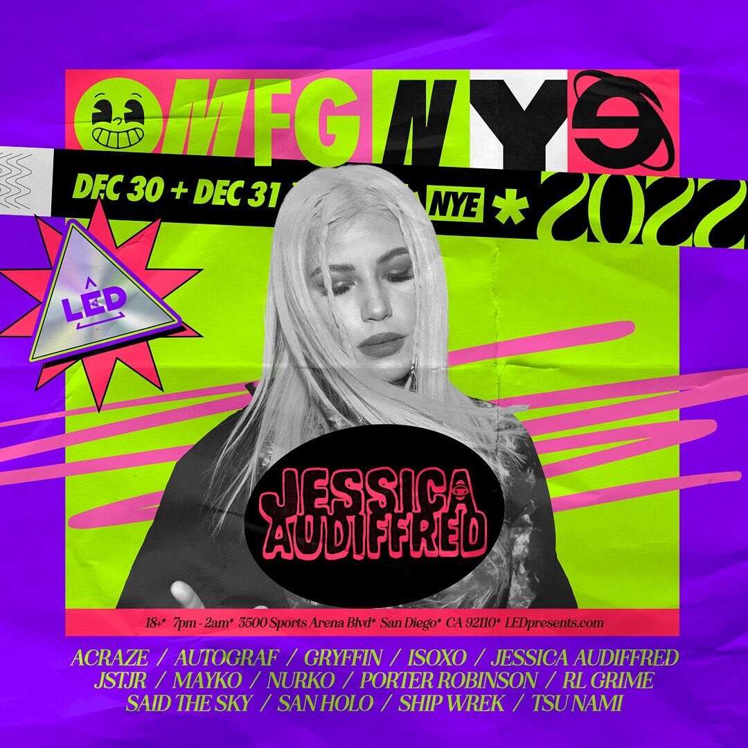 NYE in San Diego!

@jessica_audiffred at @ledpresents OMFG NYE 2022

Visit tagged links for more info!