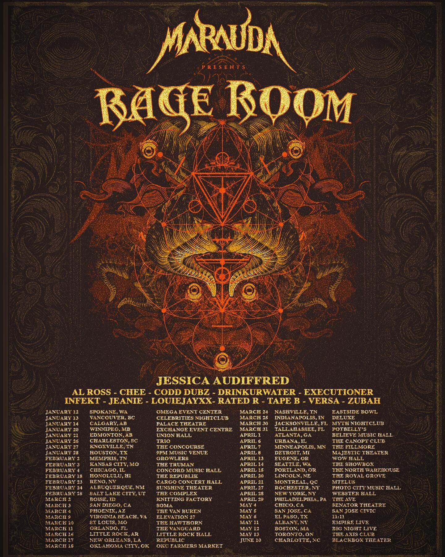 Just announced! @jessica_audiffred special guest on @maraudamusic #rageroom tour!

Ticket links coming soon!