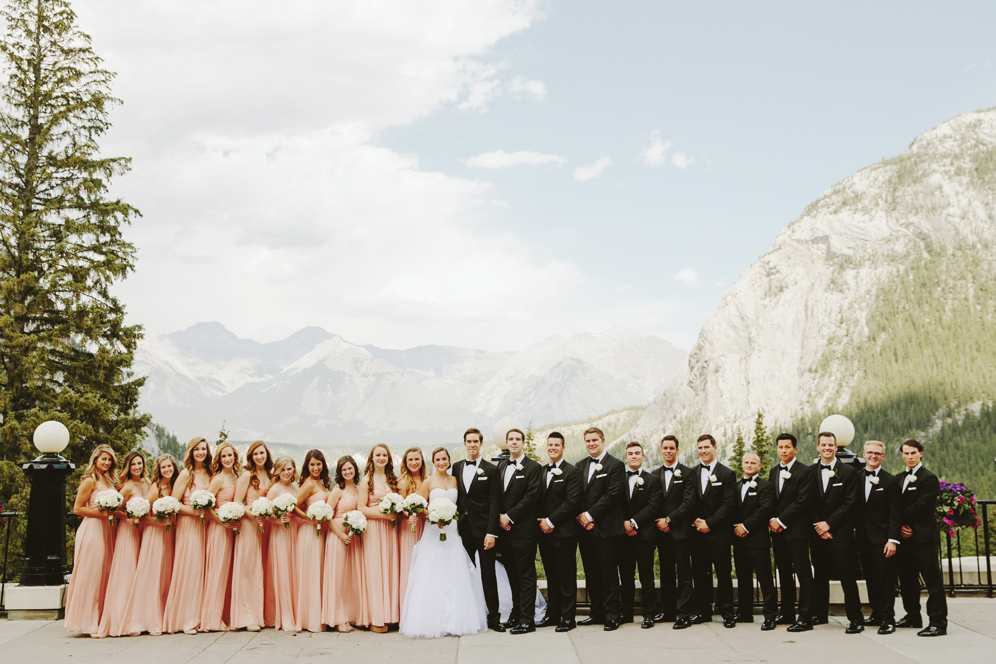 Fairmont Banff Springs Wedding, Large Wedding Party