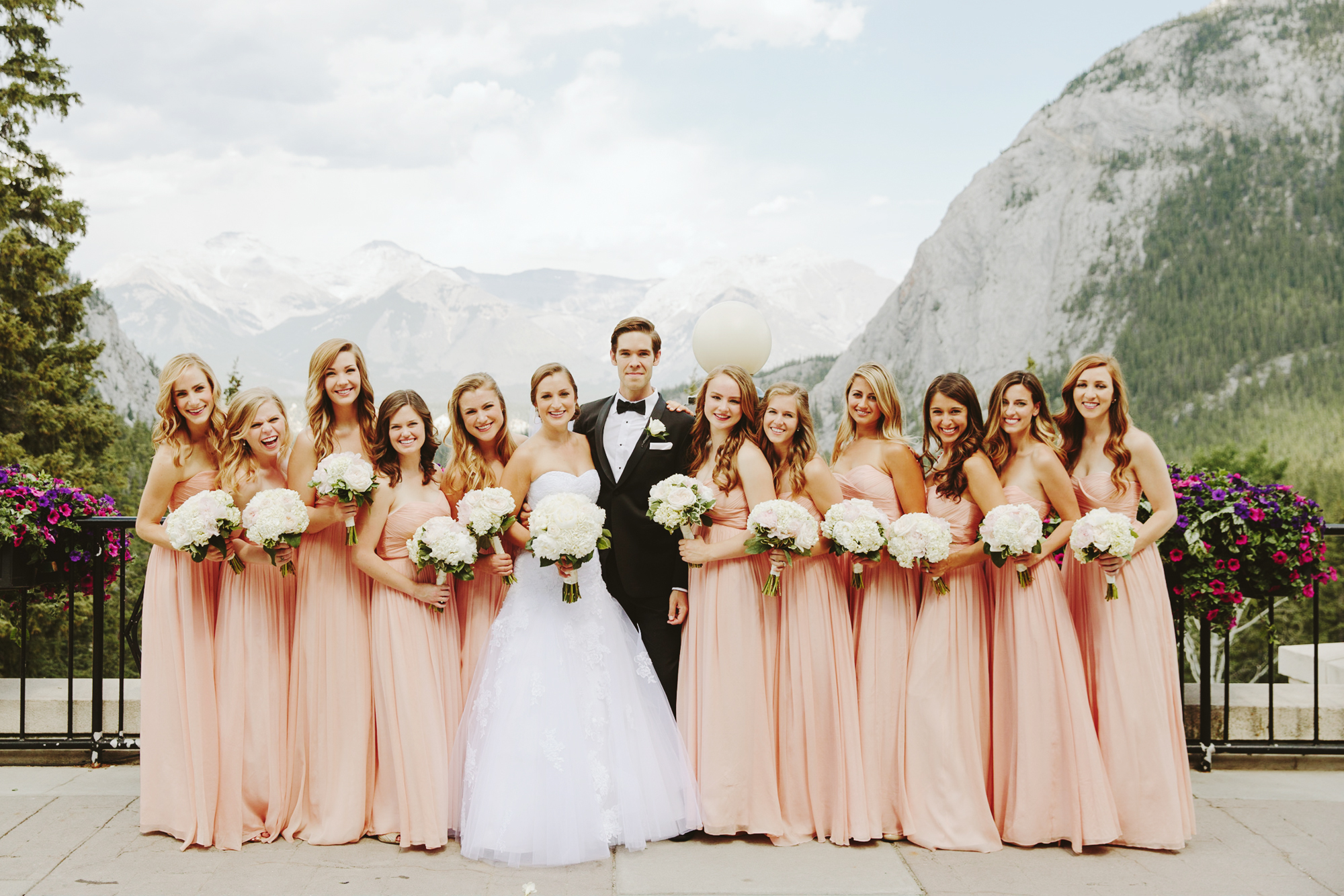 Fairmont Banff Springs Wedding, Large Wedding Party