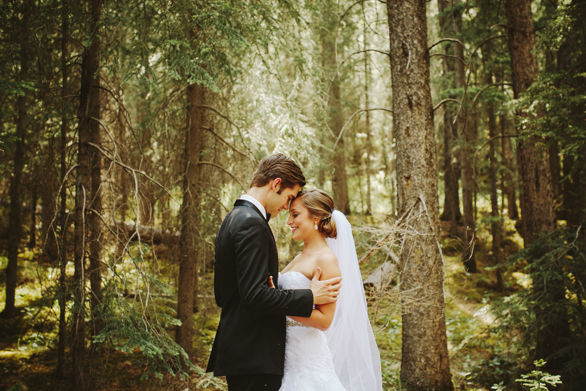 Banff Wedding Photographer, Wedding Portraits in the Woods