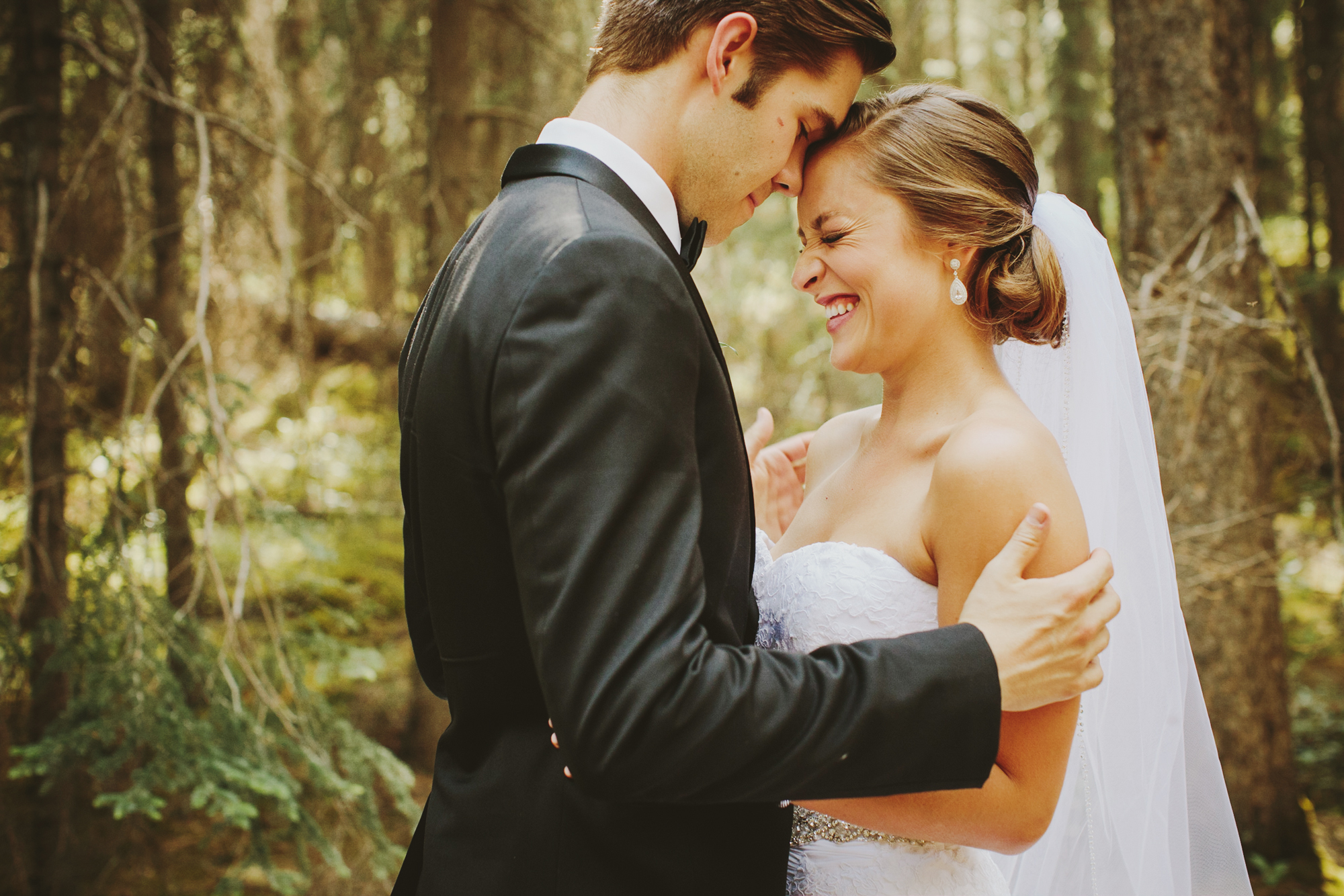 Banff Wedding Photographer, Wedding Portraits in the Woods