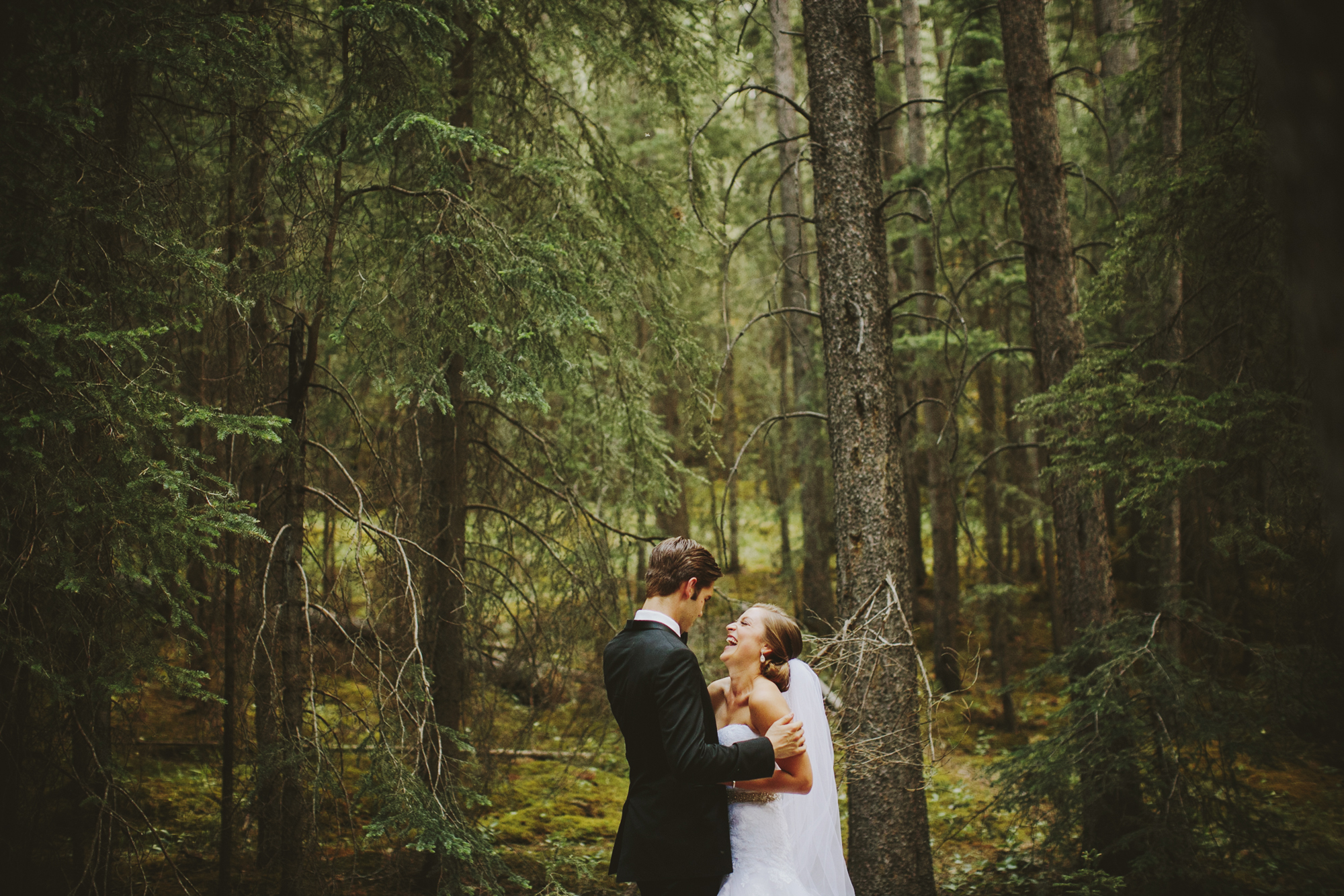 Banff Wedding Photographer, Wedding Portraits in the Woods