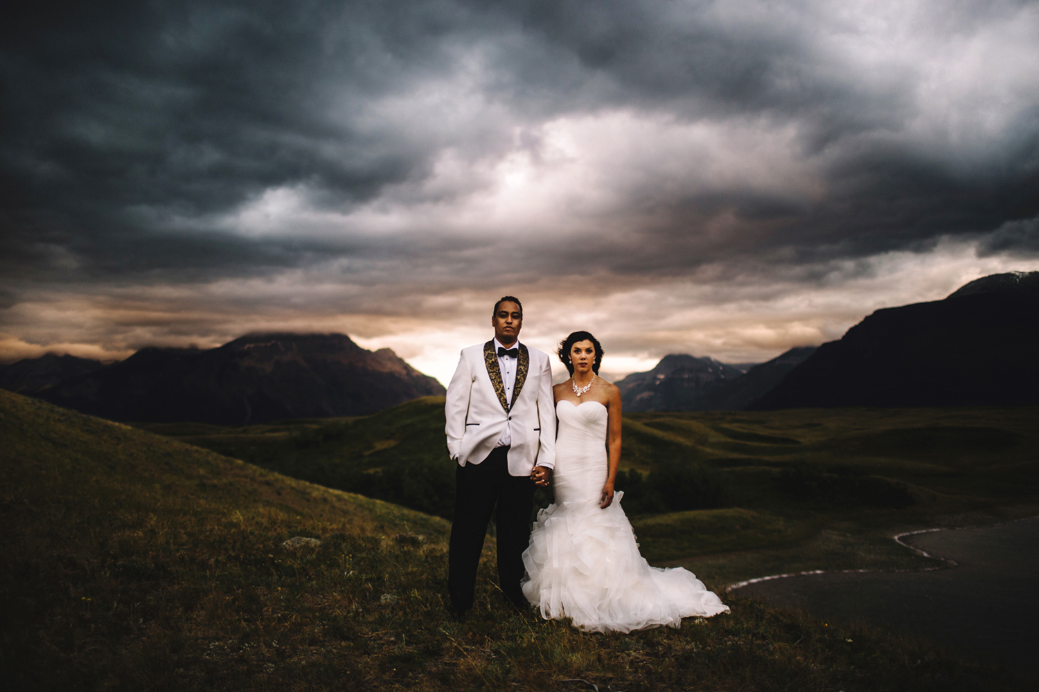 Waterton Wedding, Waterton Wedding Photography, Stormy Skies, Mountain Elopement, Alberta Mountain Elopement