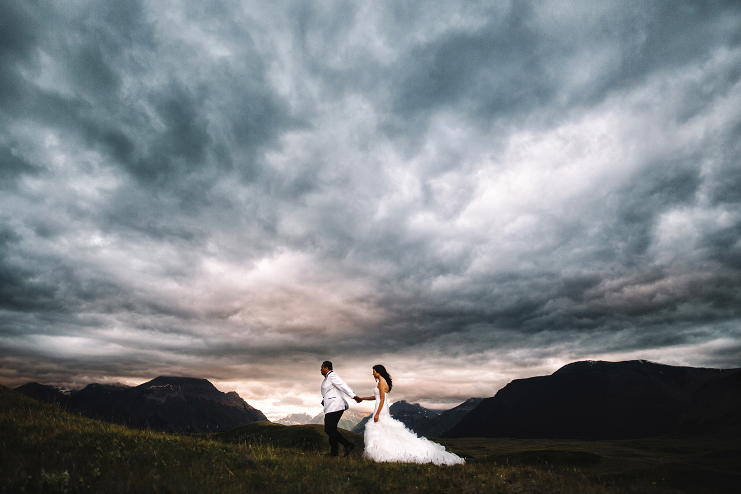 Waterton Wedding, Waterton Wedding Photography, Stormy Skies, Mountain Elopement, Alberta Mountain Elopement