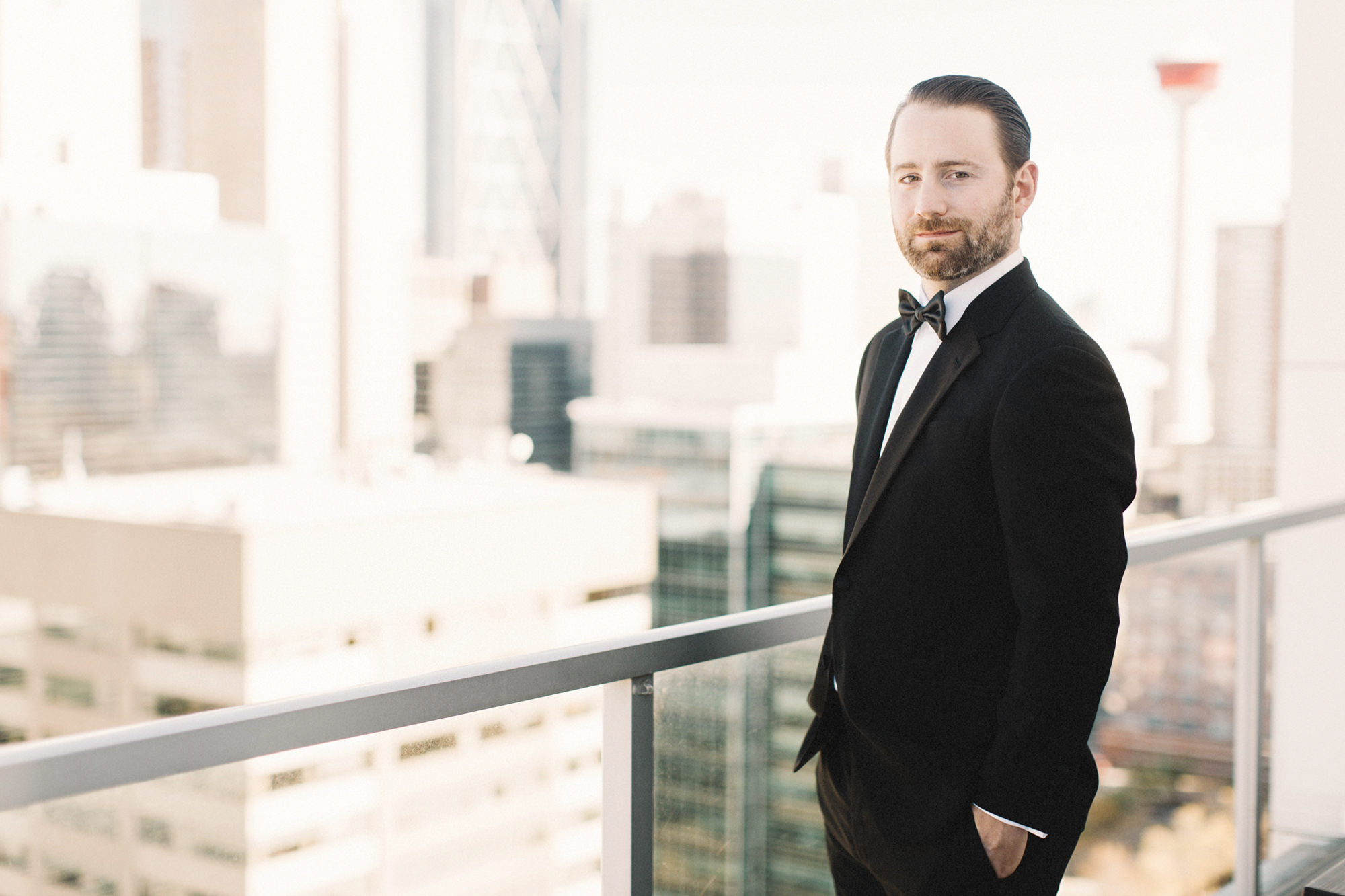 calgary wedding photographer, calgary wedding, fairmont palliser hotel, groom getting ready, armani wedding