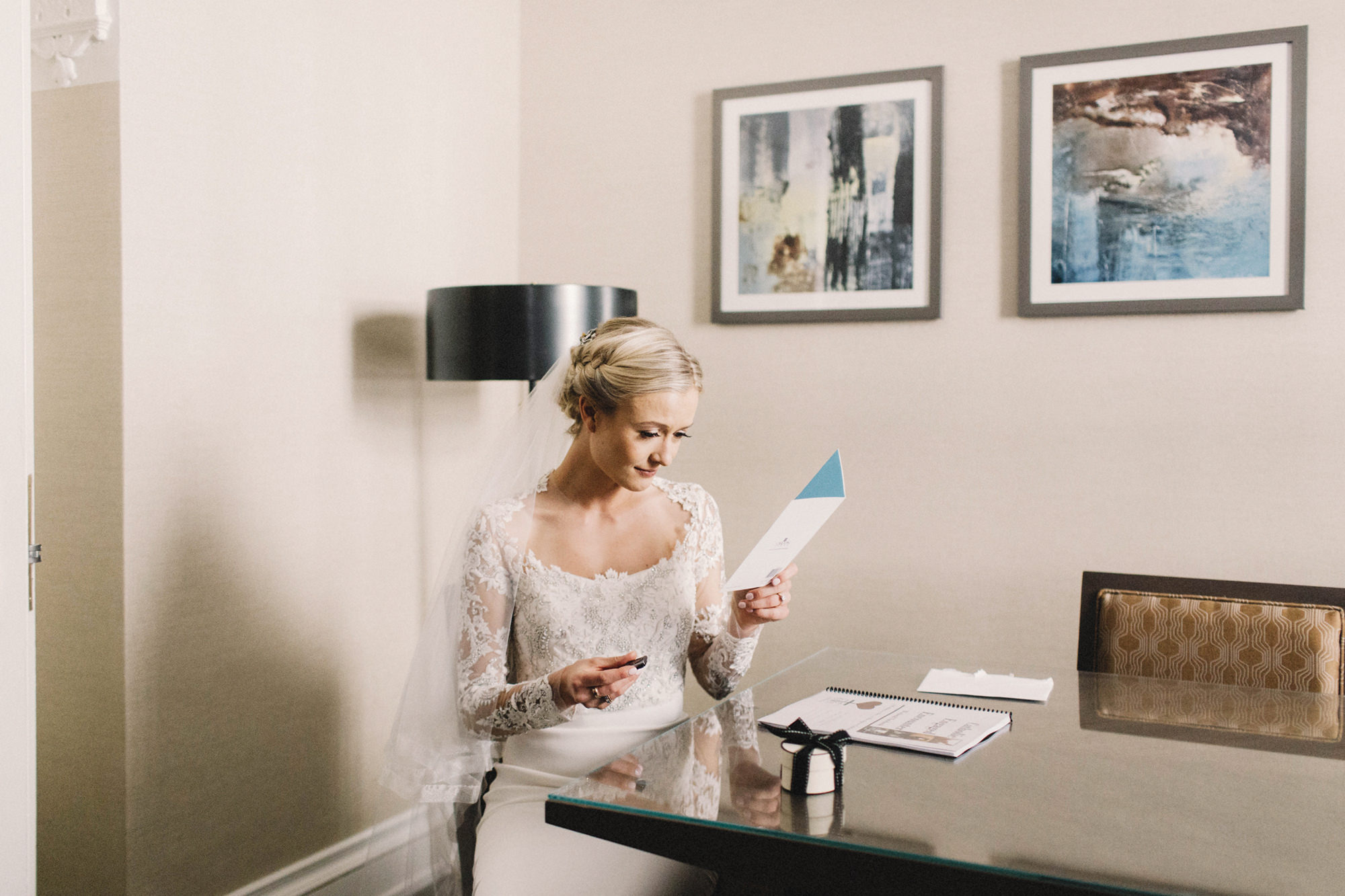 calgary wedding photographer, calgary wedding, fairmont palliser hotel, bride getting ready, reem acra dress