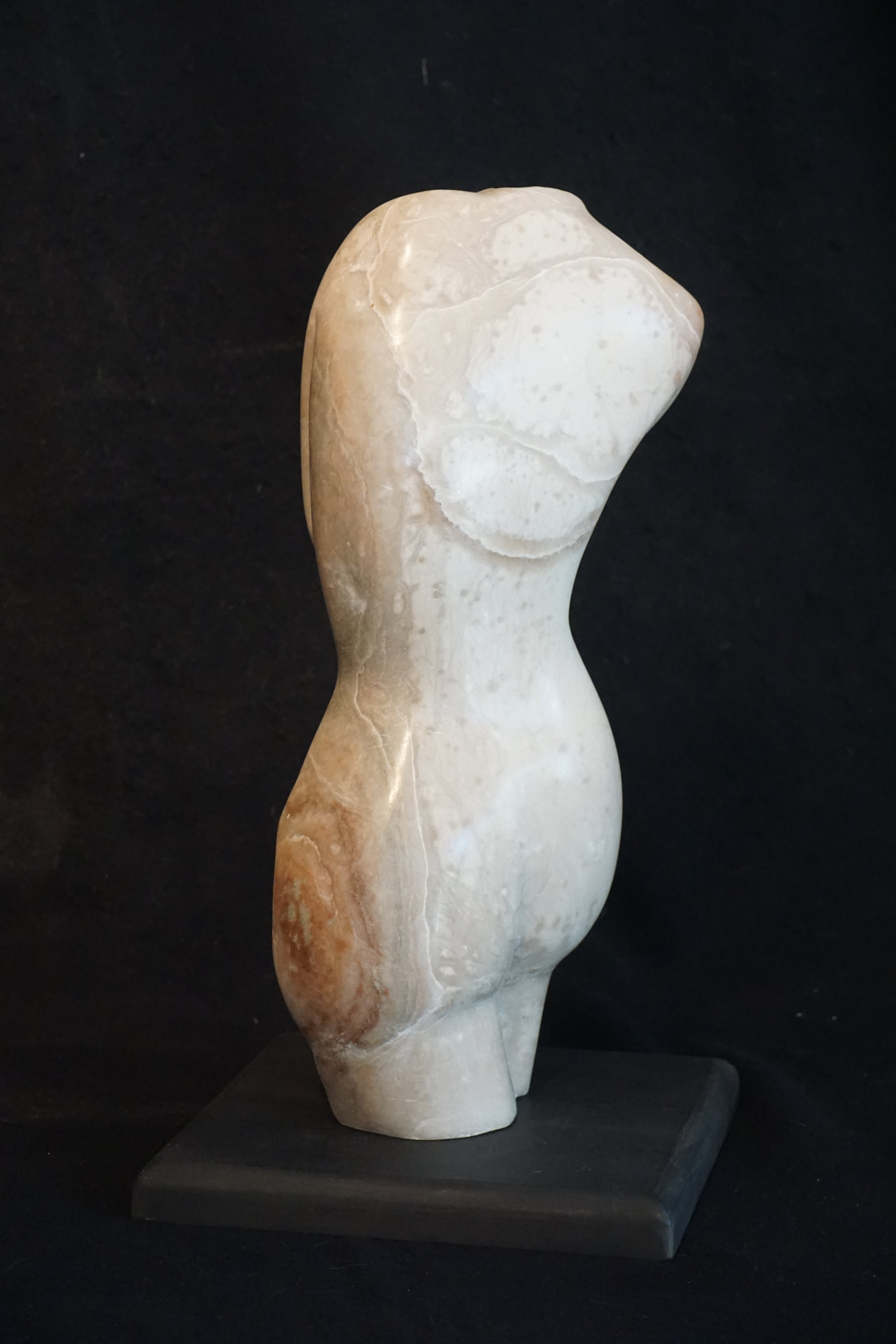 "Shy?". Alabaster stone. 18" high. Completed in June 2017.