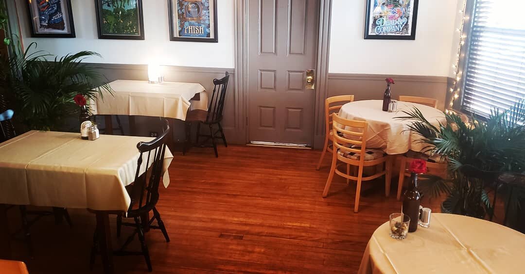 Well, since it's too cold for most of us to sit outside, we wanted to remind everyone that we have plenty of space between our tables in the dining room. And if you sit at the bar, it's just like sitting outside, looking through the windows! Please d