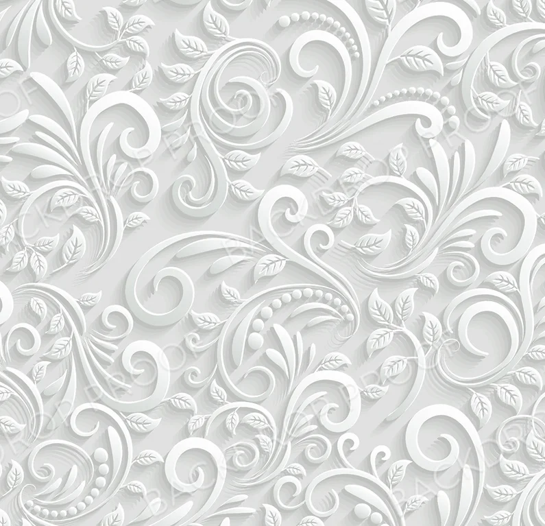 White Florals - 3D