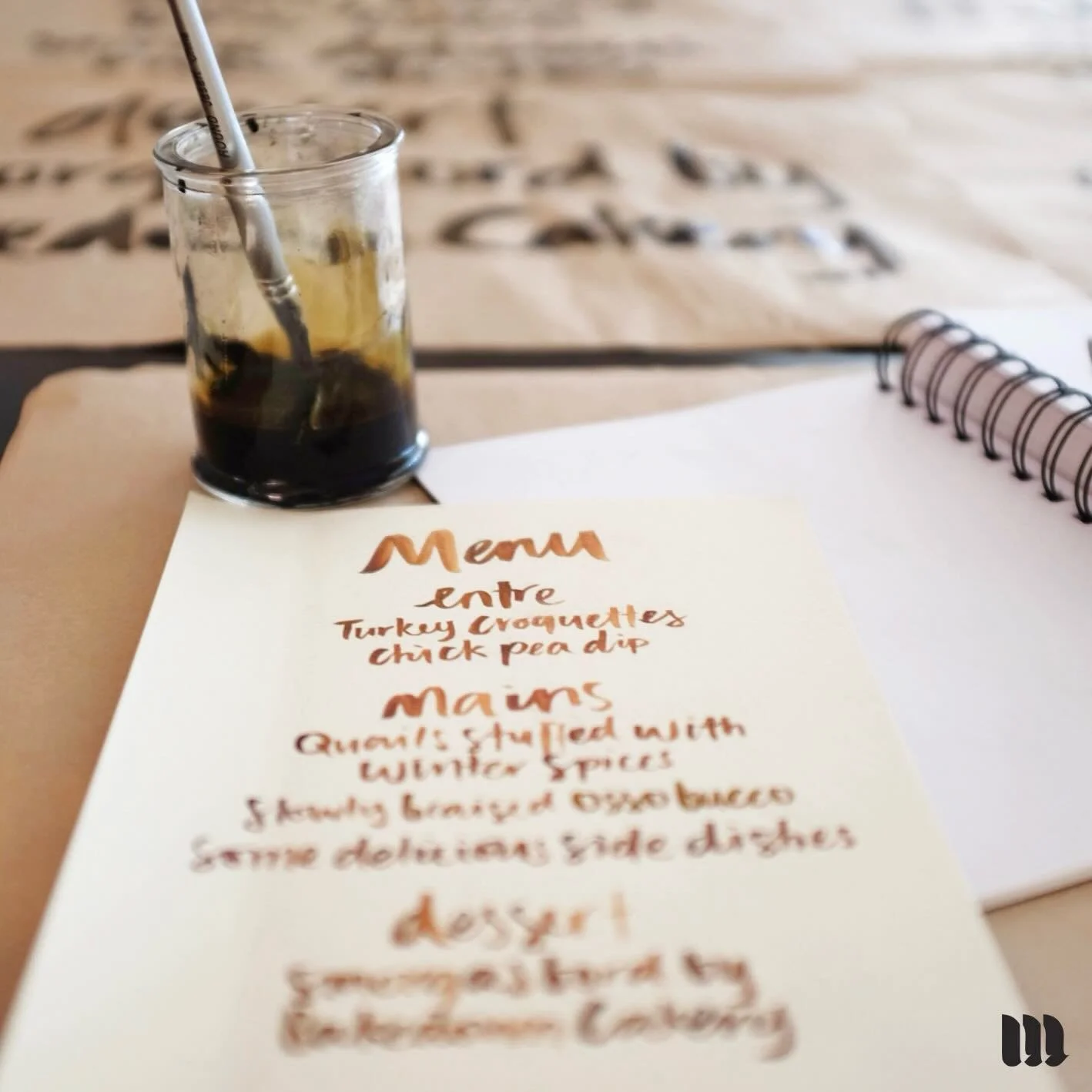 { P O R T  F O L I O } From the archives: Brush lettering menu for a collaborative project 
.
.
#MaryRizzaCruzCreative #BrushStrokes #HandWrittenType #HandLettering #HandLettered