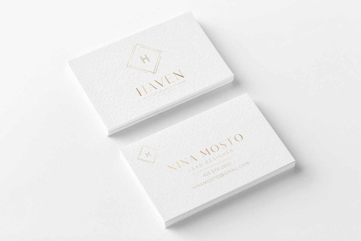 Haven Business Cards Designed by Tarragon Studios. #businesscard #logo #brand