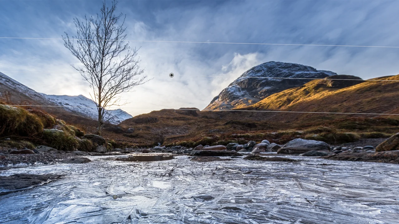 Using the Lightroom graduated ND filter to bring back both contrast and colour to the sky.