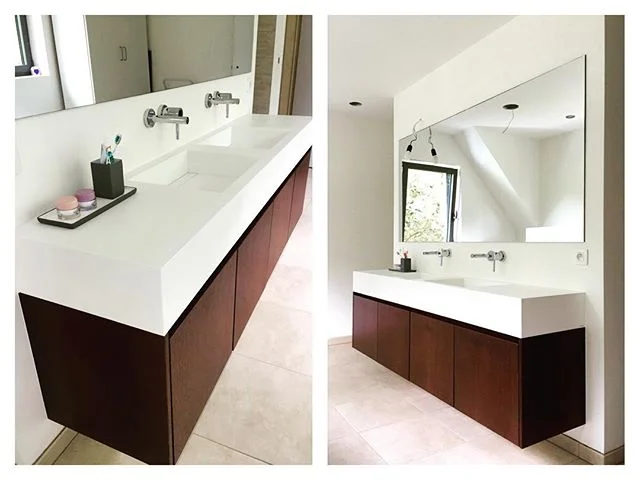 Floating bathroom furniture #n14 #awesomefurniture #koriantop #wengeveneer #hugemirror #drawers