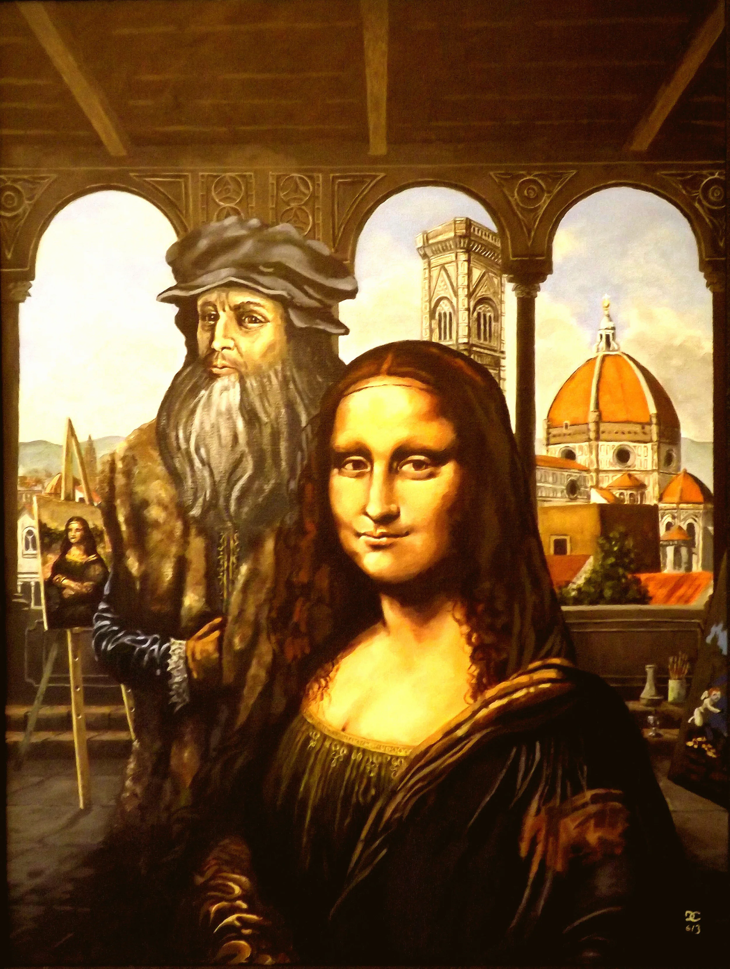 Artist and Model- acrylic- 457x610mm