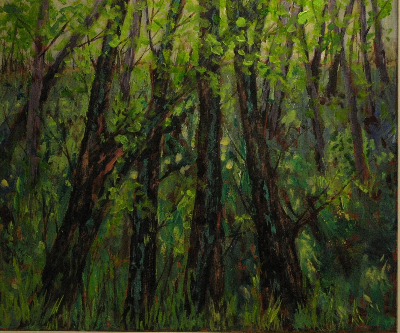 Trees in Summer acrylic on board 52 x 62 cm
