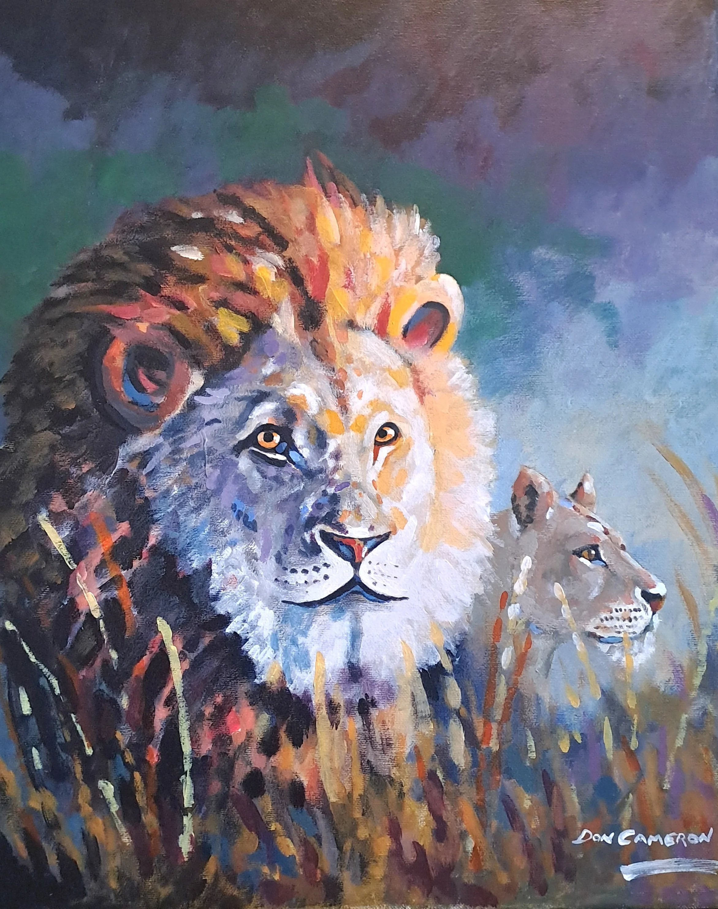  Big Cats   Acrylic on canvas, 
16 x 20 inches 