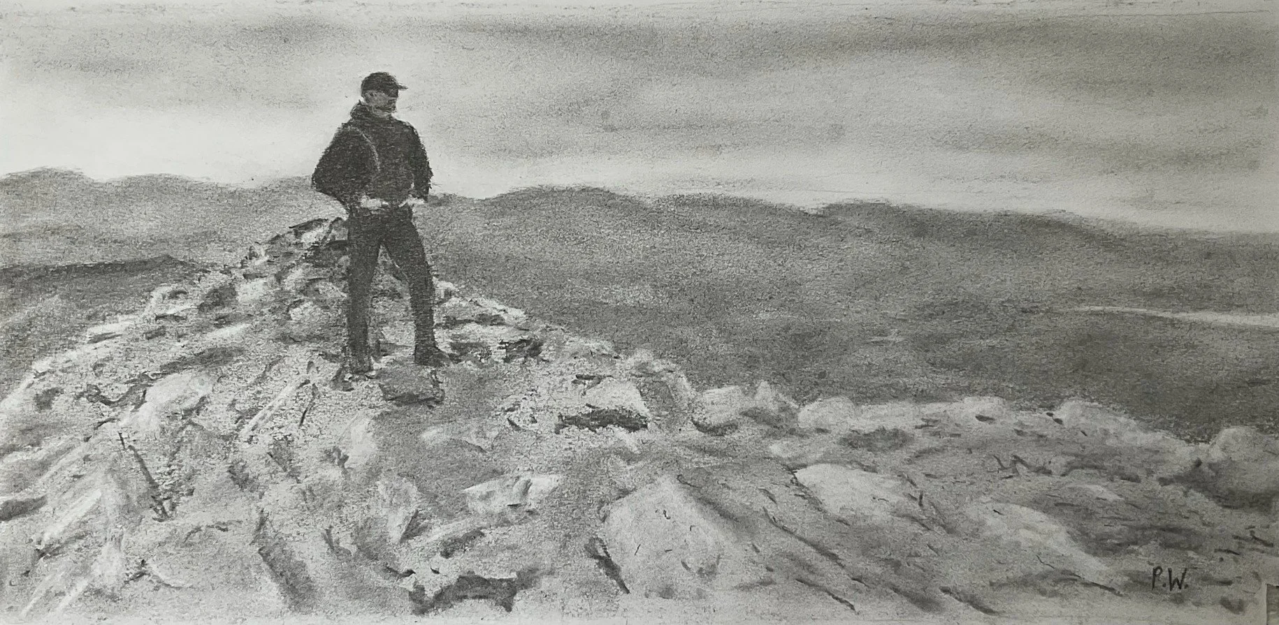  Atop a Lakeland peak   Charcoal 