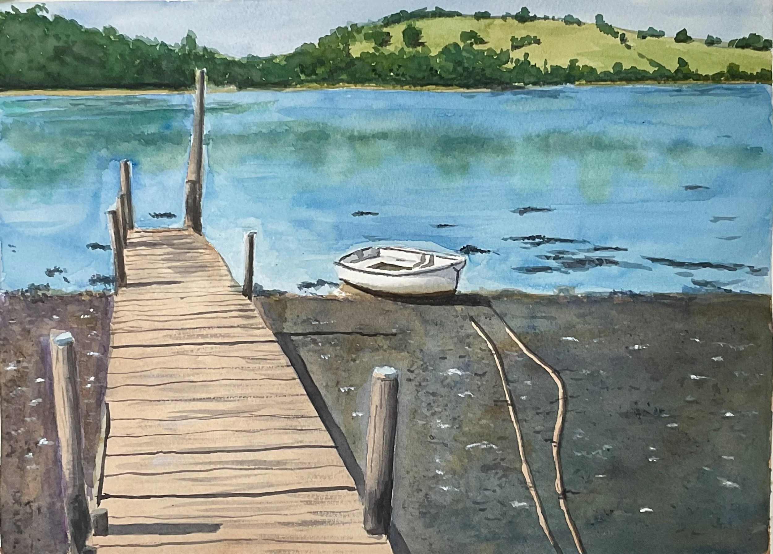  Dittisham Scene   Watercolour 