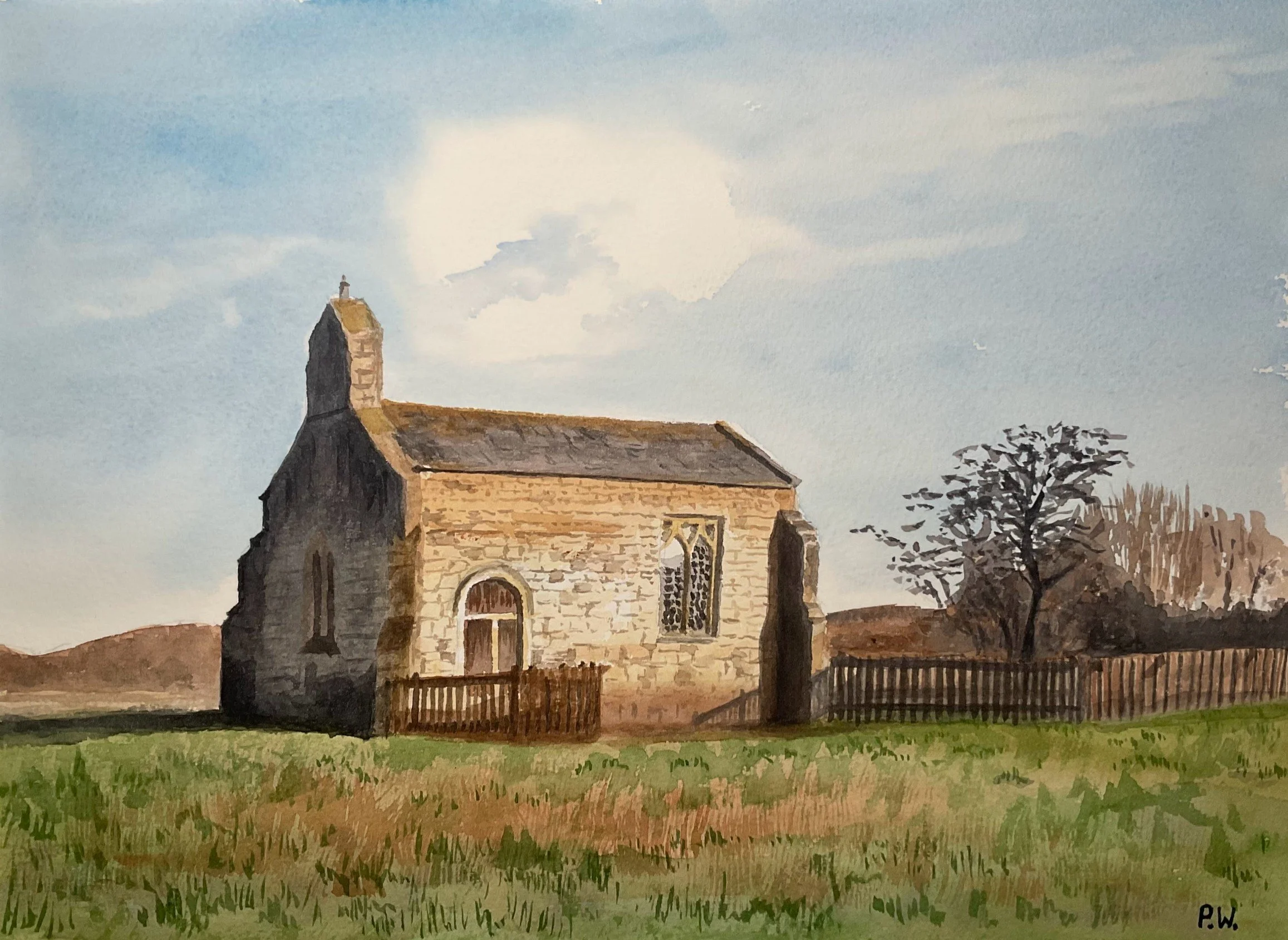  St Mary's Church, Lead, Saxton, N. Yorks  Watercolour
