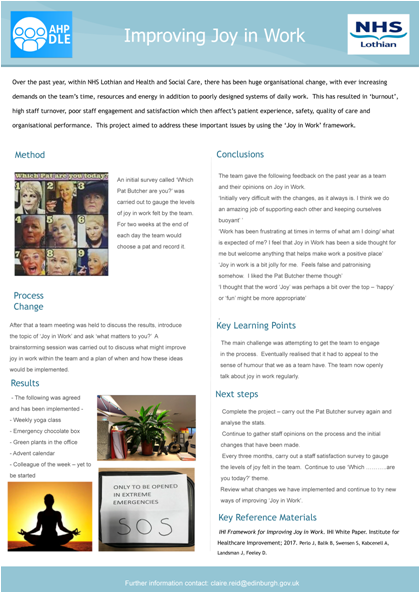 Improving Joy in Work by Claire Reid