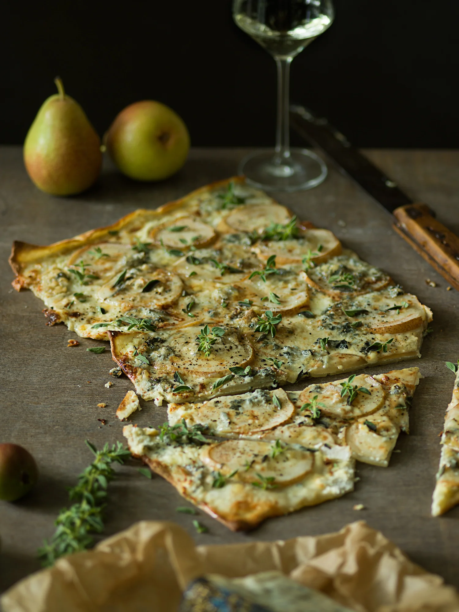 Flammkuchen Birne/Gorgonzola