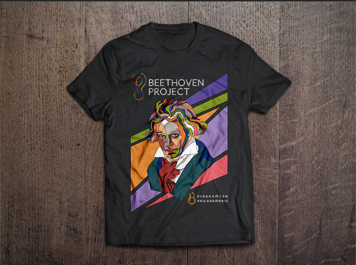  T-shirt Design worn by the Binghamton Philharmonic at various events throughout the season. 