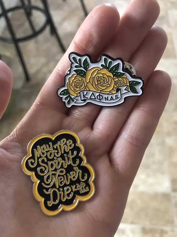  Hand-lettered enamel pins for Kappa Delta Phi National Affiliated Sorority 